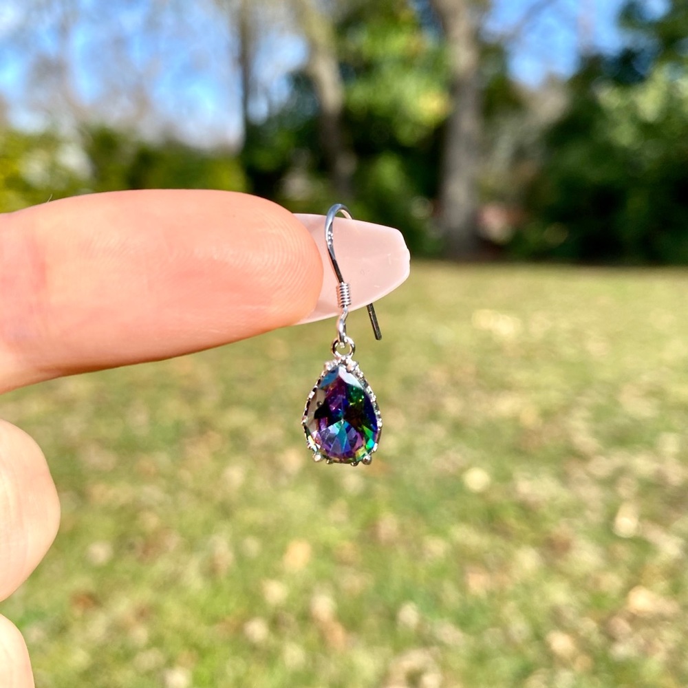 NEW Gorgeous 925 Silver Earrings Mystic Topaz - Picture 6 of 6